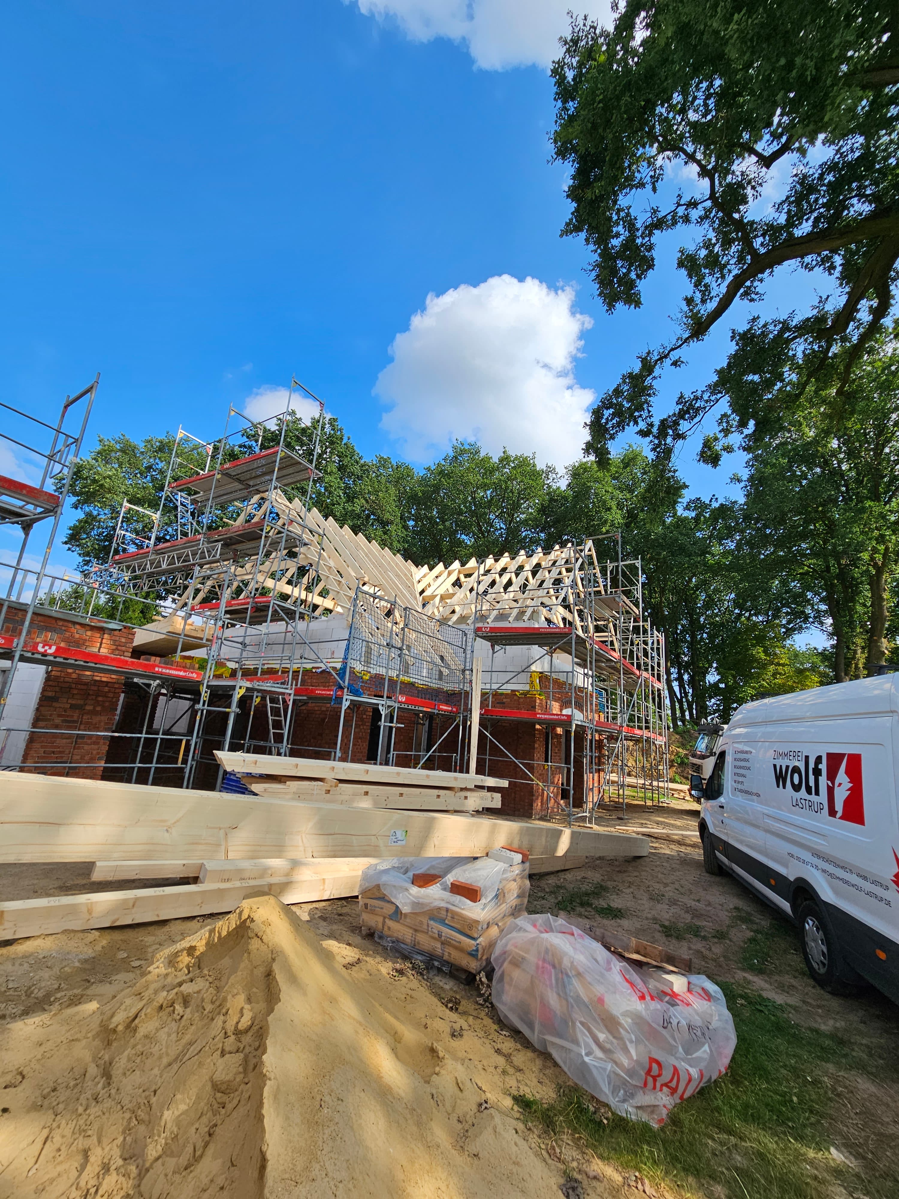 Dachstuhl eines Neubaus